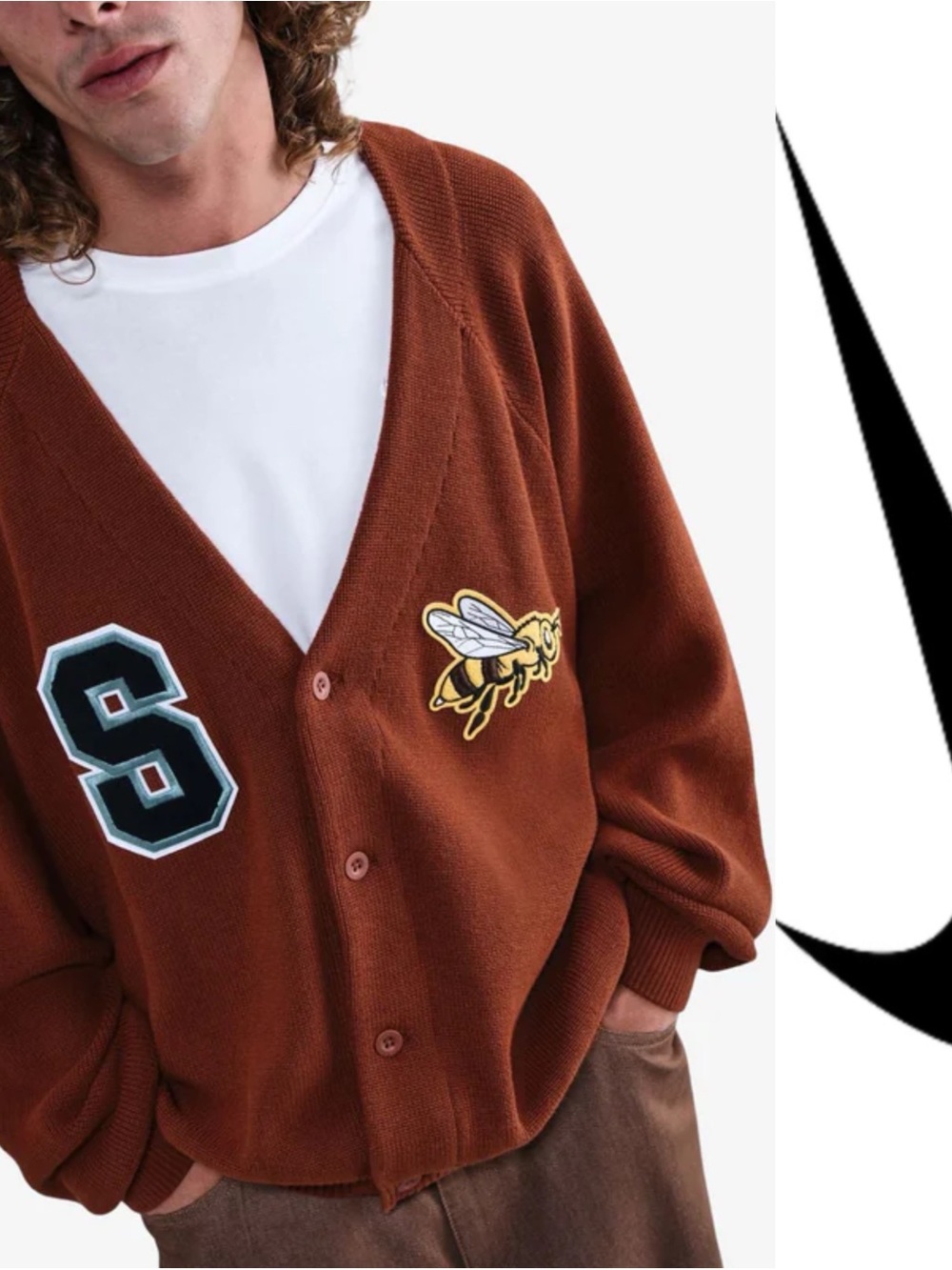 Nike SB Skate cinnamon Cardigan Sweater*NWT